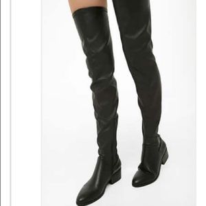 Foreve 21 faux leather thigh-high boots